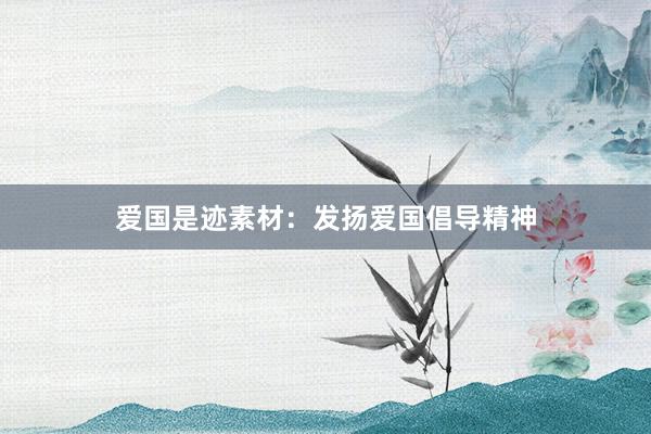 爱国是迹素材：发扬爱国倡导精神